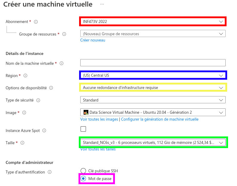 paramêtres de la DSVM